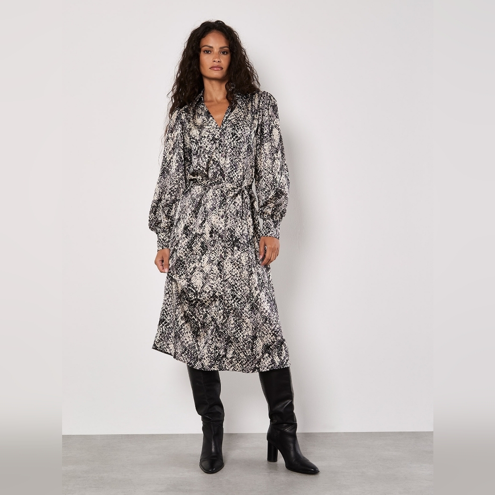 Hammered Satin Shirtdress
